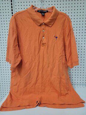Devon & Jones Orange Pima Cotton Polo Shirt XL Embroidered Logo